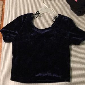 Forever 21 Blue Velvet Crop Top